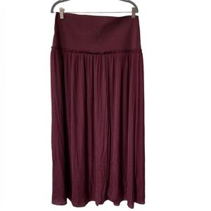 Anthropologie Maroon Maxi Skirt size XL